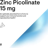 Suplementos Picolinato de zinc de 15 mg altamente absorbible