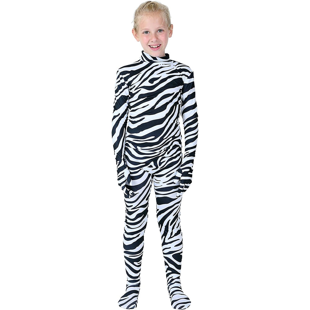 Disfraces de Body enterizo de estilo Zentai talla XL cebra