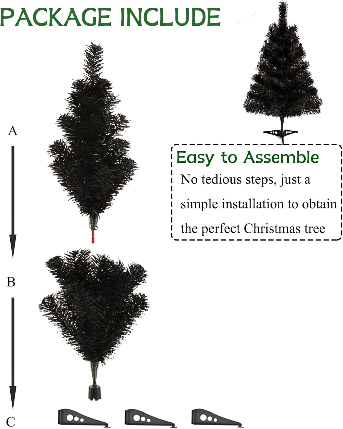 Árbol de Navidad Artificial 2FT, Mini, con Base de Plástico