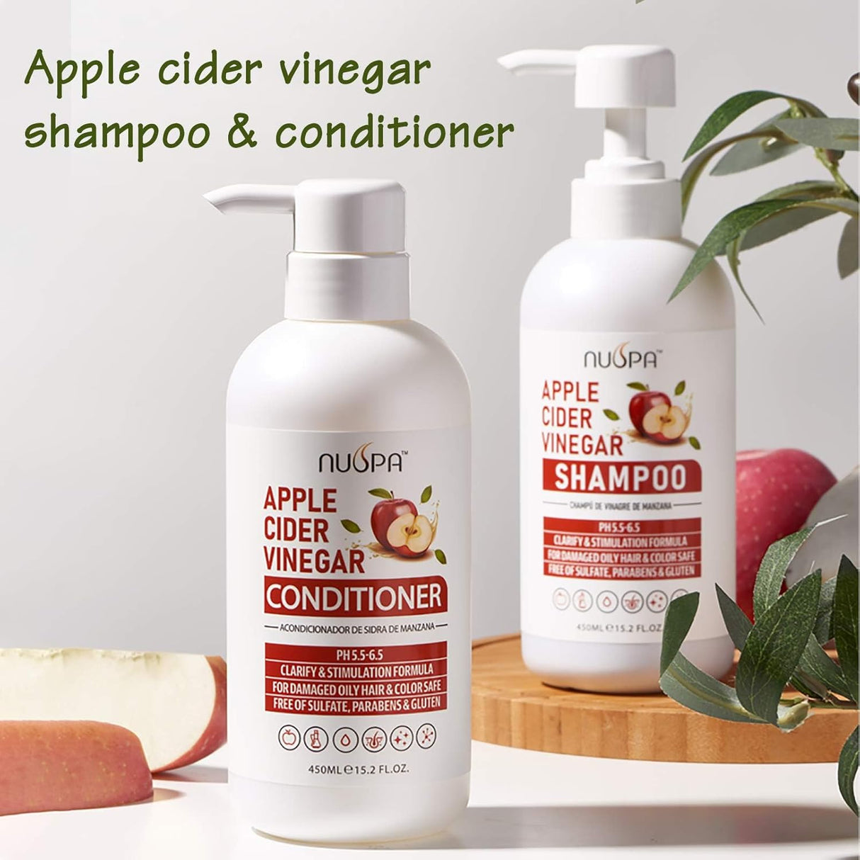 Juego de champú y acondicionador de sidra de manzana