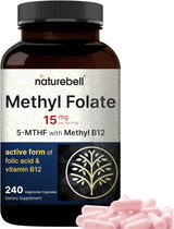 Suplemento NatureBell L Metilfolato 15 mg (5-MTHF)  180 cáp