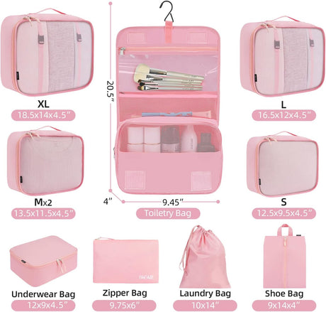 Cubes de Empaque BAGAIL 8/10 Piezas para Viaje y Maleta