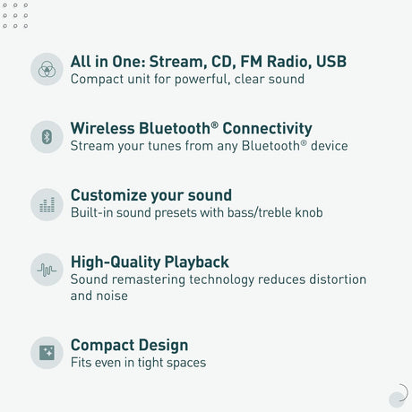 Sistema Estéreo Compacto Panasonic con Bluetooth y CD SC-PM270PP-K