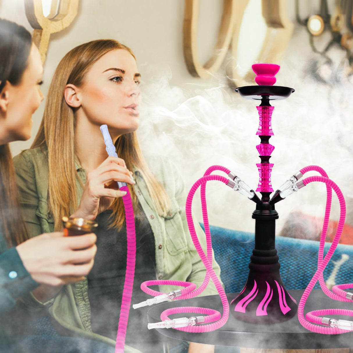 Set de Hookah Premium para 4 Personas, Incluye Accesorios