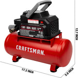 Compresor de Aire Portátil 2 Gal 1/3 HP Oil-Free Craftsman CMXECXA0200243