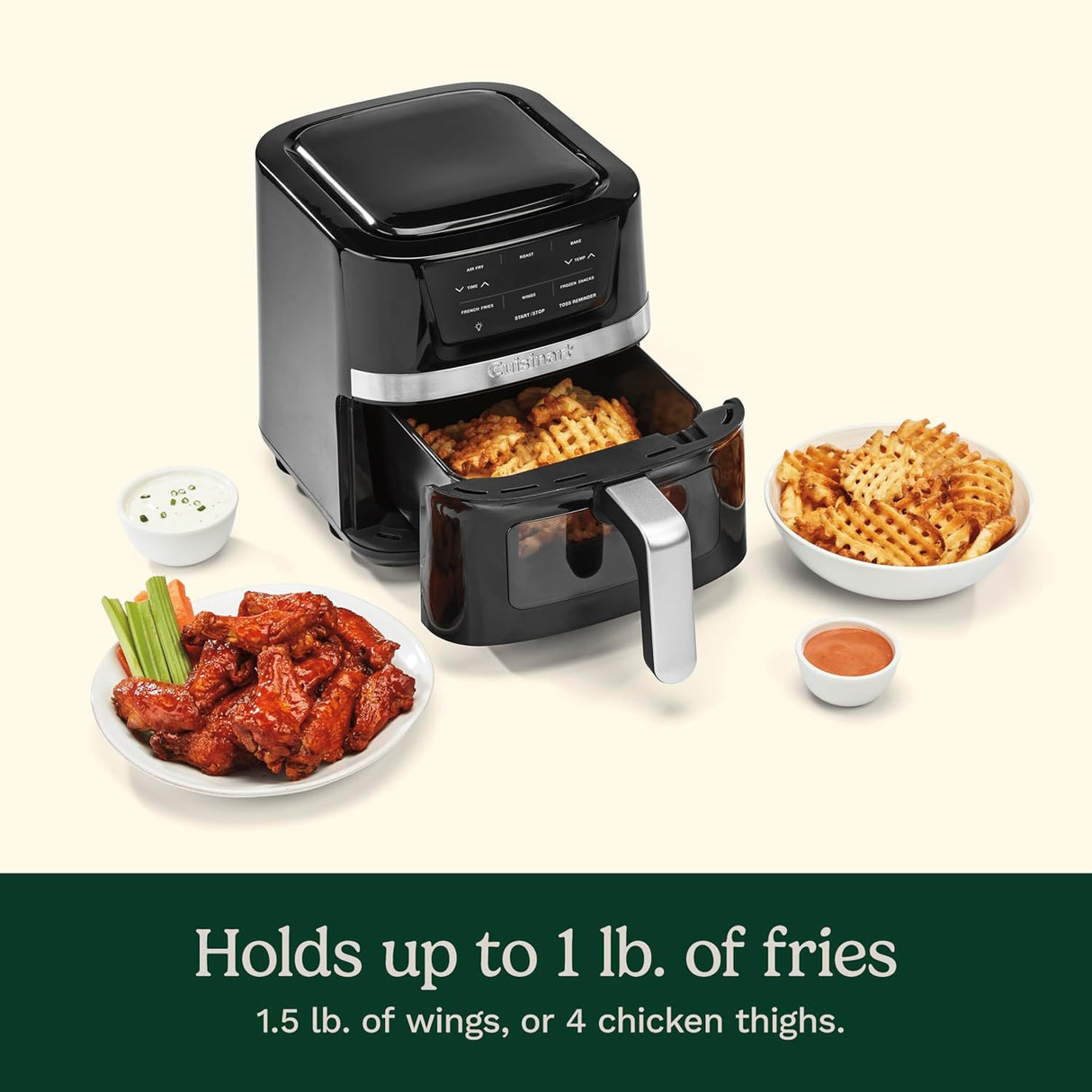 Freidora de Aire Cuisinart 2.6Qt, 3 Programas, Modelo AIR-80