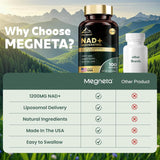 Suplemento Liposomal NAD+ 1200mg, Energía y Antienvejecimiento