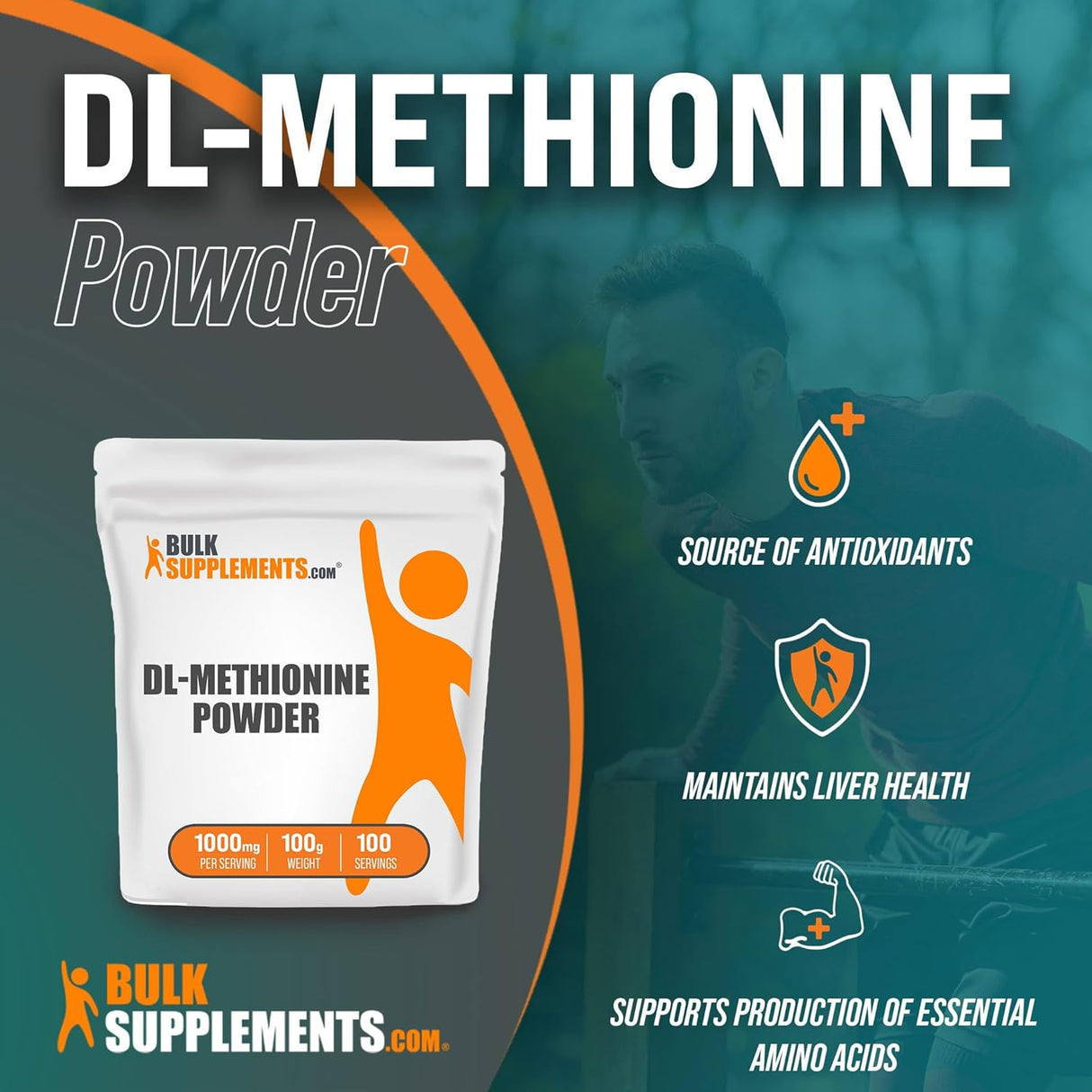 Suplemento BULKSUPPLEMENTS.COM DL-metionina en polvo  100 gr