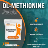 Suplemento BULKSUPPLEMENTS.COM DL-metionina en polvo  100 gr