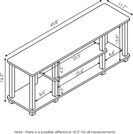 Furinno Soporte de TV 3 niveles hasta 50 sin herramientas 3D