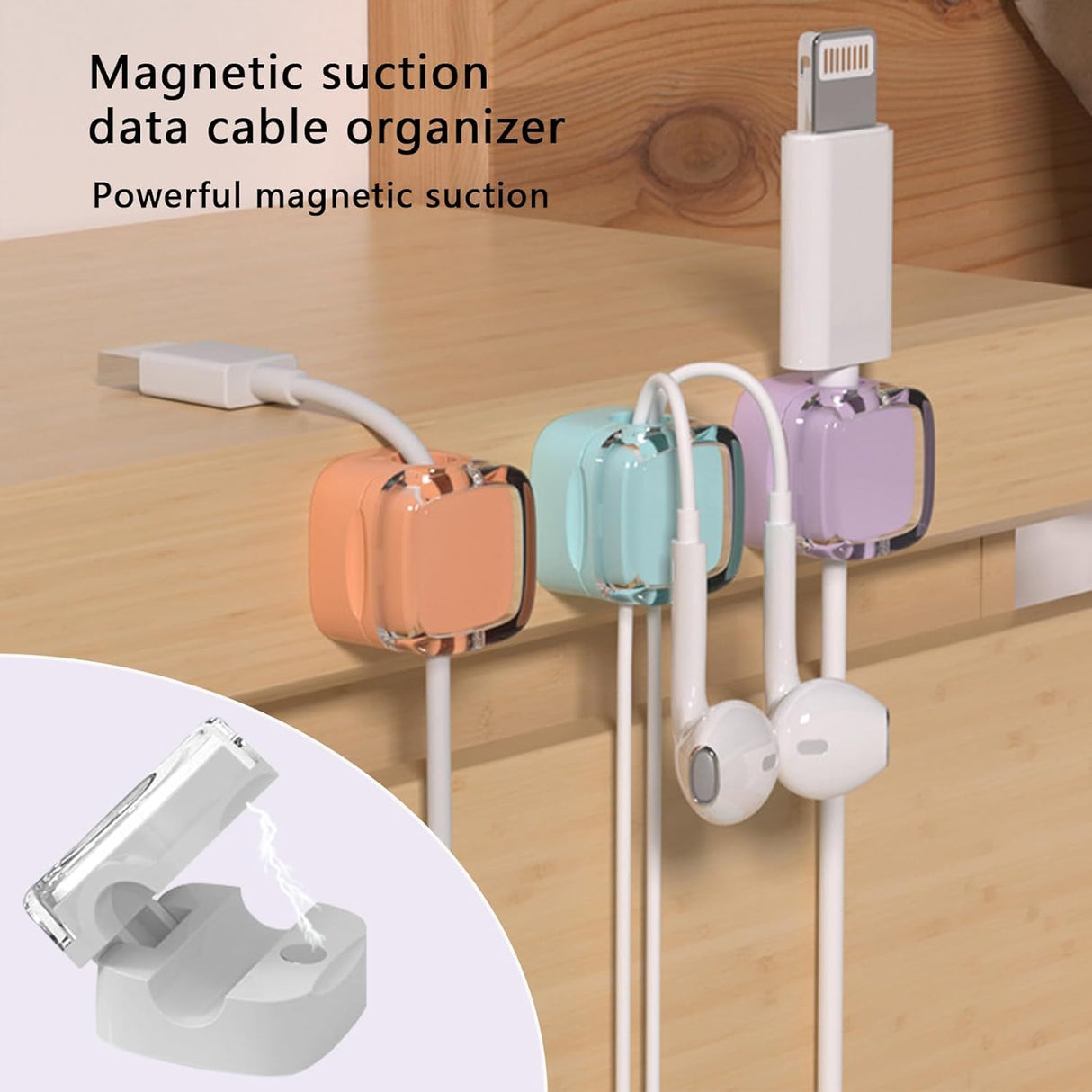 Soporte de Cables Magnético 6 Pack, Organizador Autoadhesivo