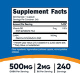 Suplemento Nutricost GABA ácido gamma aminobutírico 240 und