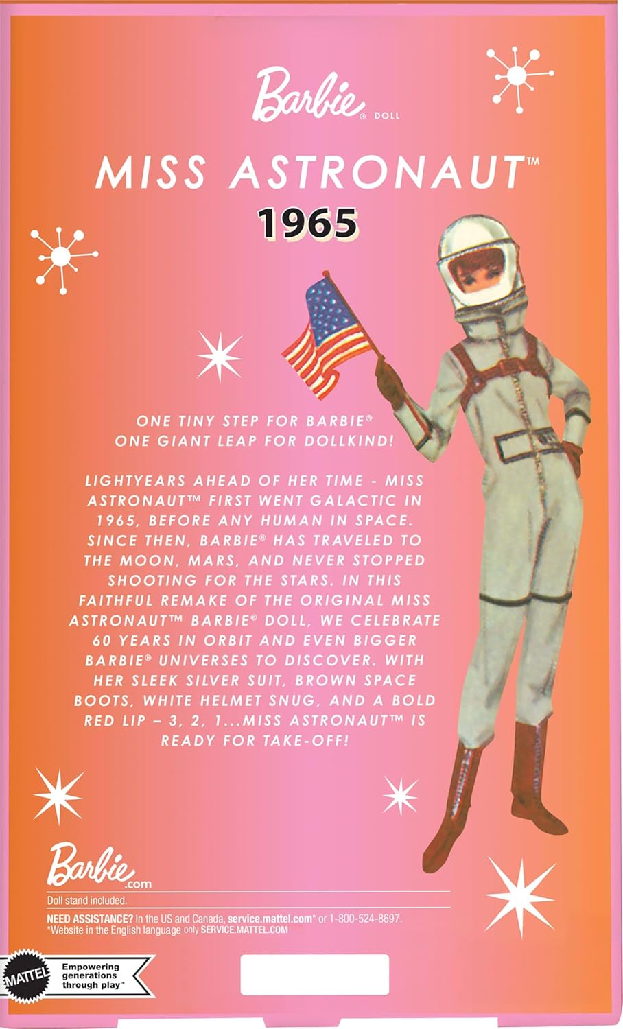Muñeca Barbie Astronauta Coleccionista Con Traje Plateado, Accesorios, 1965