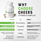 Cheers Complejo de Vitaminas B, 60 Cápsulas, Alta Absorción, Vegano