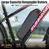 Bicicleta Eléctrica Peak 750W, 25MPH, 60M, 48V 13AH, 7 Velocidades