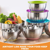 Tazones para mezclar con tapas NUTRICHEF PRTNCFPG9BOWL