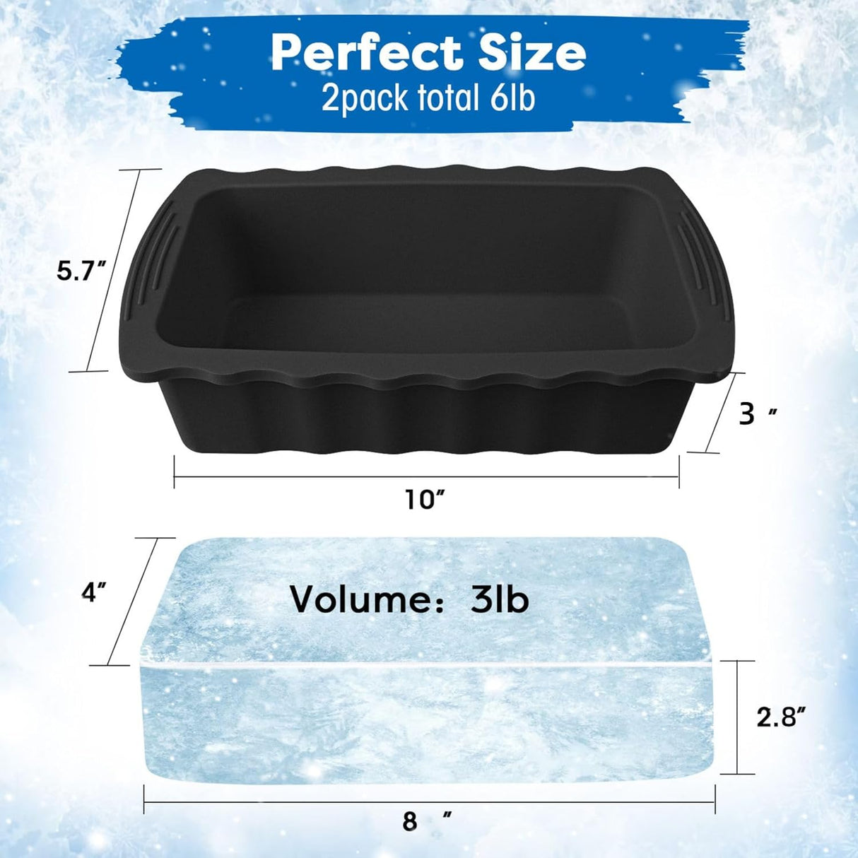 Moldes de Hielo Haldane 2PC XL, Silicona Reforzada, 6LB