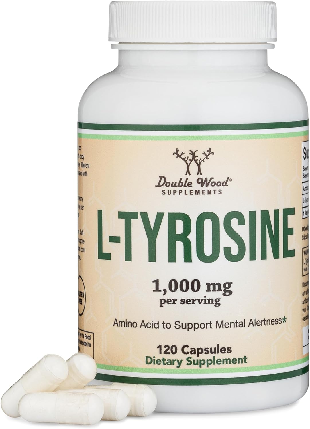 Suplementos  L-tirosina 1,000 mg por porción, 120 cápsulas