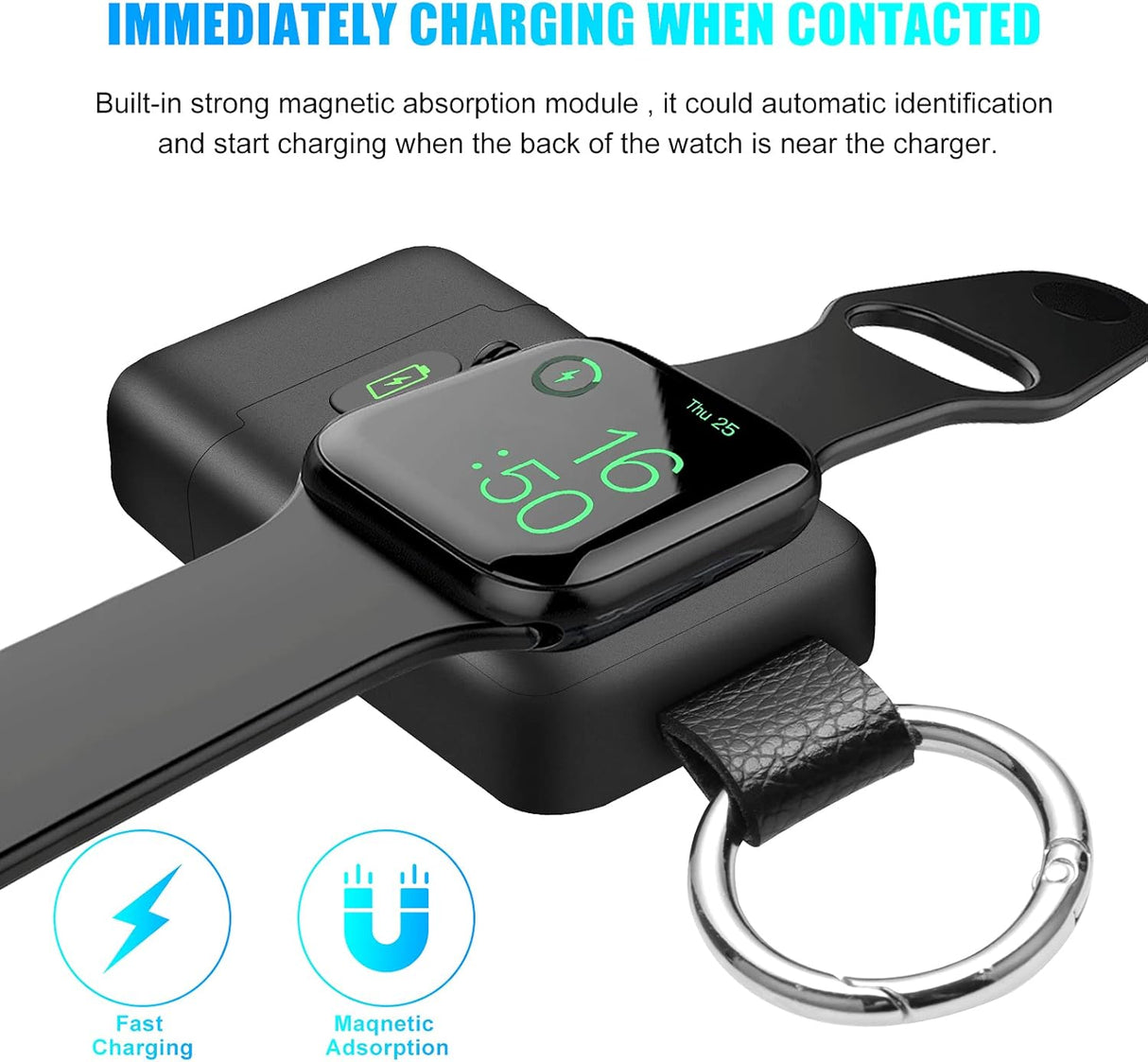 Cargador inalámbrico portátil negro para celular
