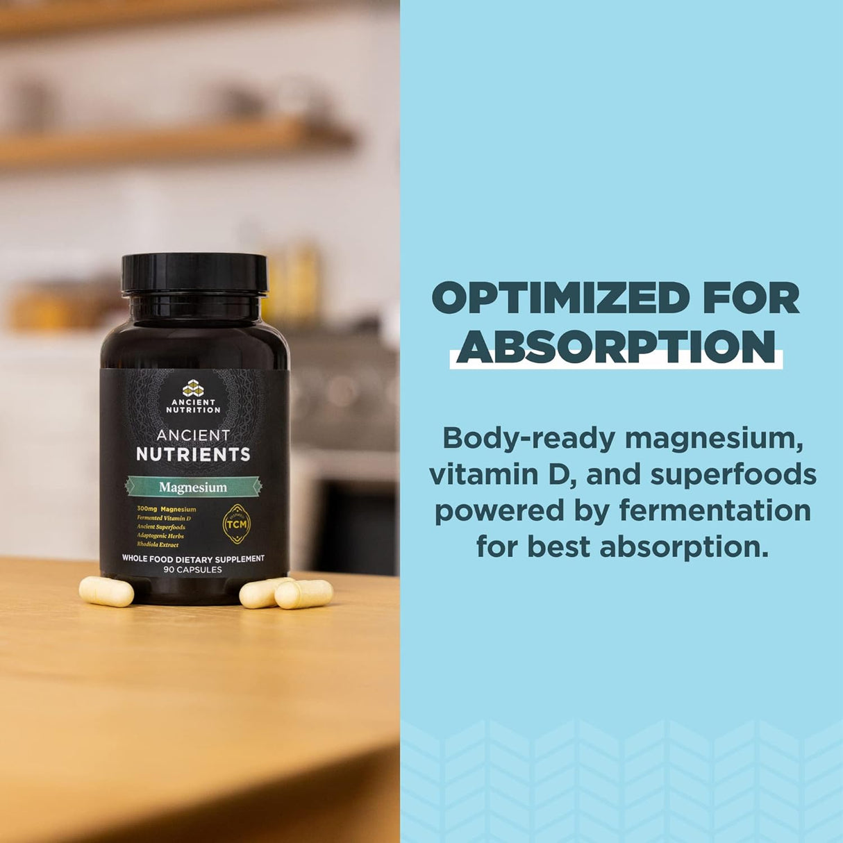 Suplemento de magnesio 300 mg con vitamina D, 90 cápsulas