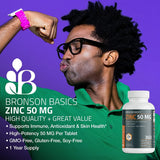 Suplemento Zinc 50 mg de alta potencia apoya la salud inmune