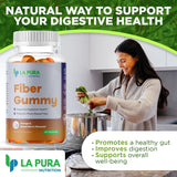 Suplementos de fibra de raíz de achicoria prebiótica de 0.18 onzas, 60 gomitas – Apoya la salud digestiva, mezcla de fibra prebiótica a base de plantas – Sabor naranja y bayas mixtas – Sin OMG, sin