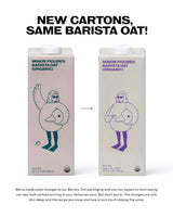 Minor Figures - Leche de avena - Orgánica - Barista Standard - 32 oz - Paquete de 6 - Sin OMG - A base de plantas - Vegano - Sin lácteos - Sin conservación - Sin azúcar