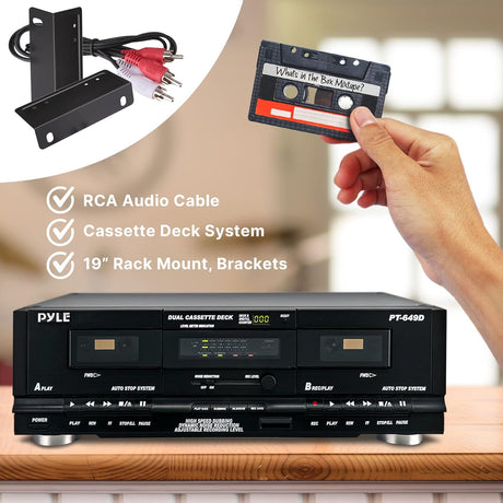 Grabadora de Cassette Pyle USA con Montaje en Rack y CrO2