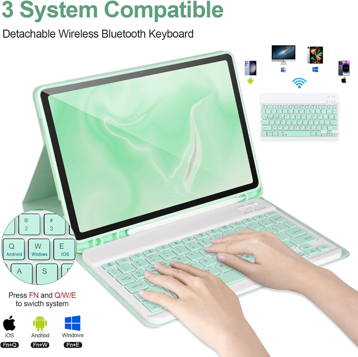 Funda con teclado para Galaxy Tab A9+/Plus 11’’ 2023, Samsung