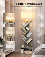 Estante de 6 niveles con luz, organizador robusto, modelo torre