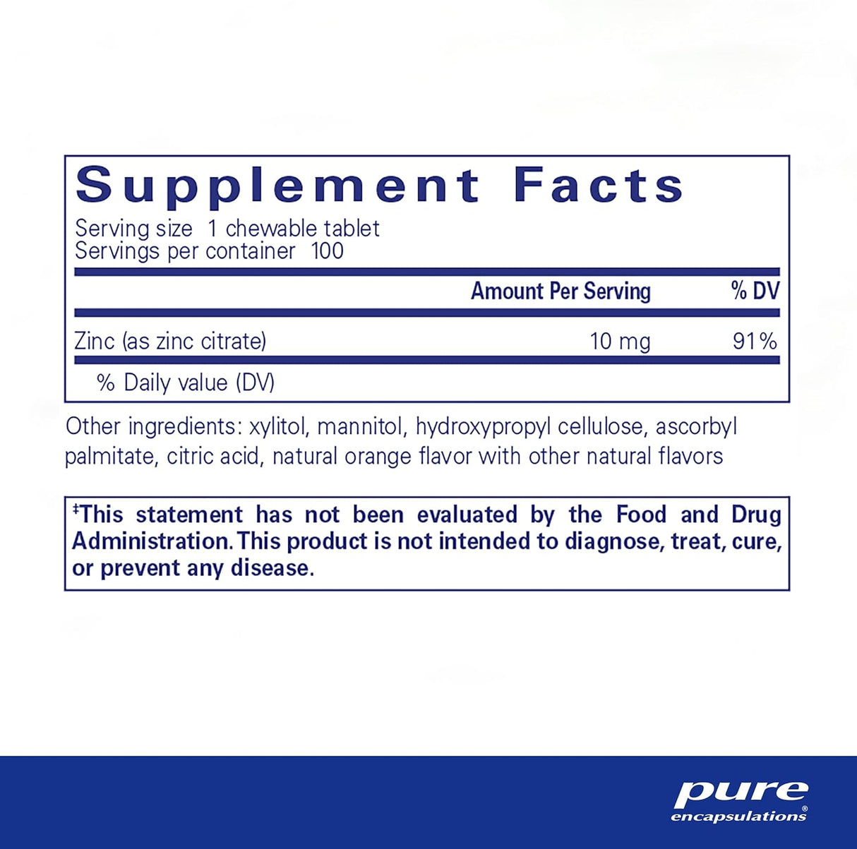 Suplementos  Zinc Masticables para   Sistema Inmunológico