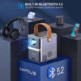 Mini proyector de 1080P con 5G WiFi y Bluetooth P61 WiMiUS