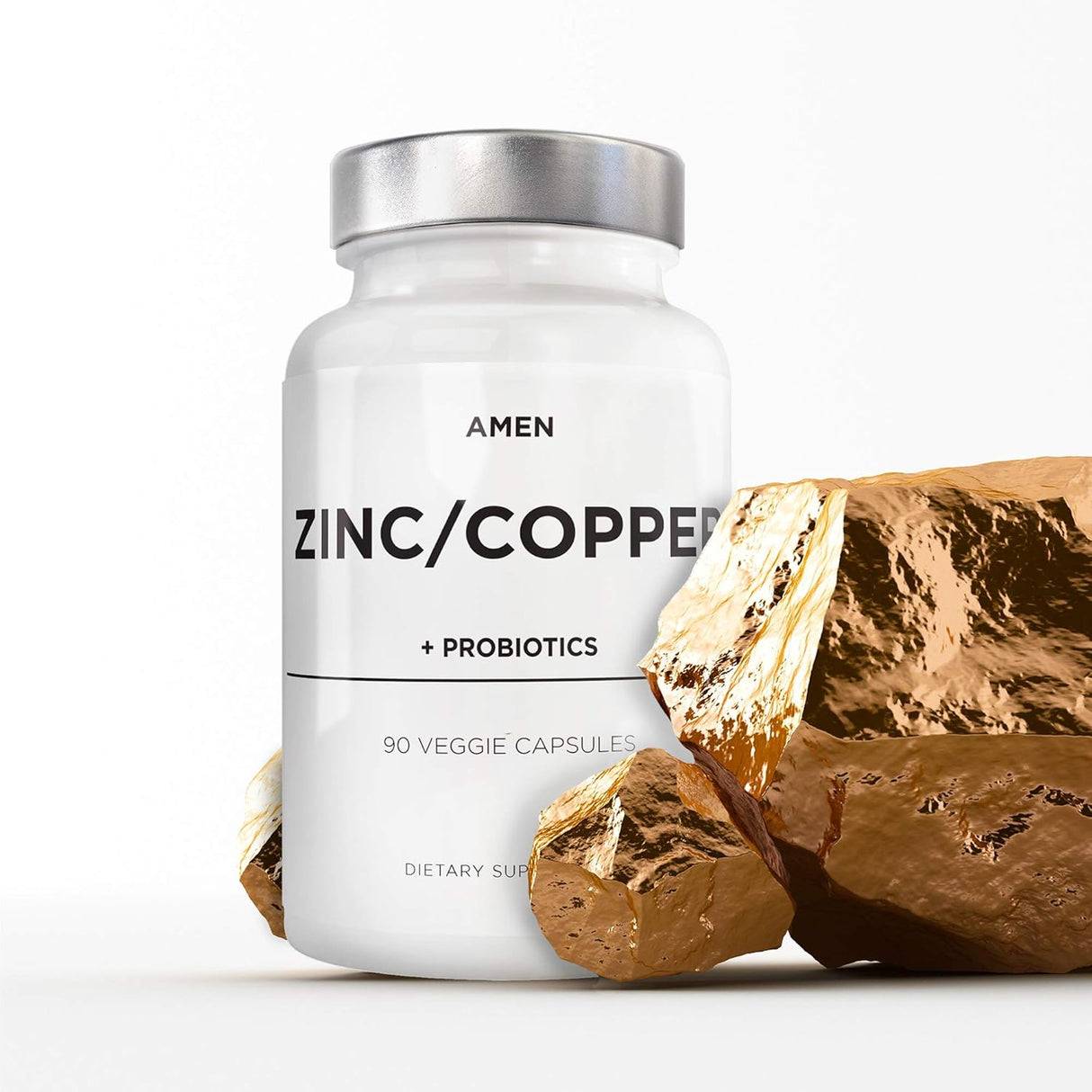 Suplemento de zinc y cobre + probióticos  de zinc de 50 mg