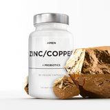 Suplemento de zinc y cobre + probióticos  de zinc de 50 mg