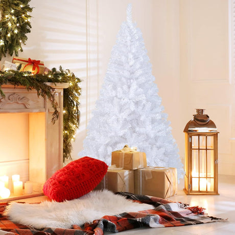 Árbol de Navidad 6Ft, COSTWAY, PVC, con soporte, modelo W-Stand