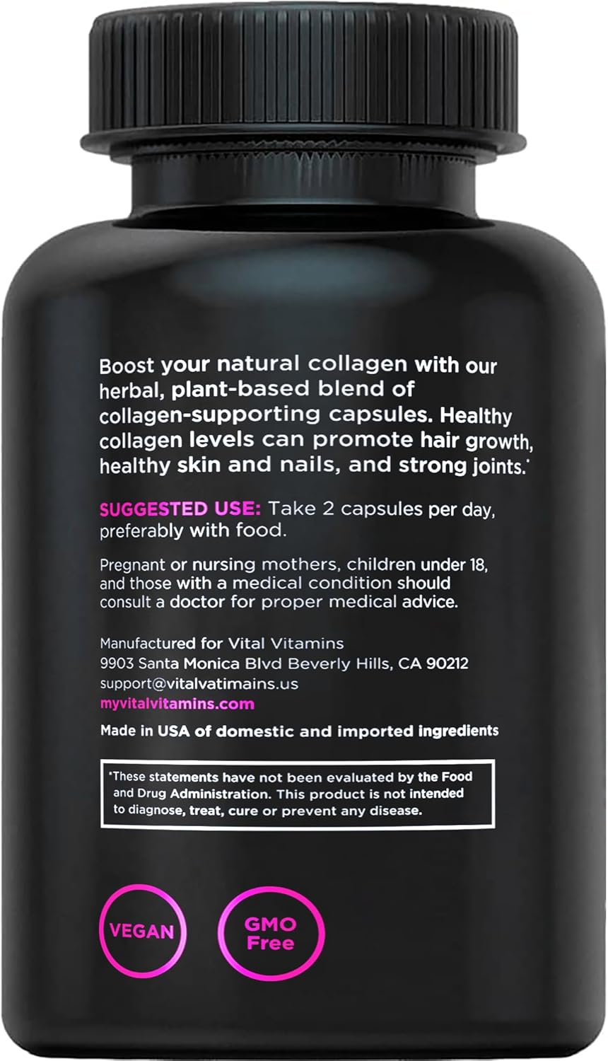 Vital Vitamins Refuerzo de colágeno vegano con ácido