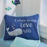 Lambs &amp; Ivy Oceania - Cojín decorativo para cojín de ballena azul