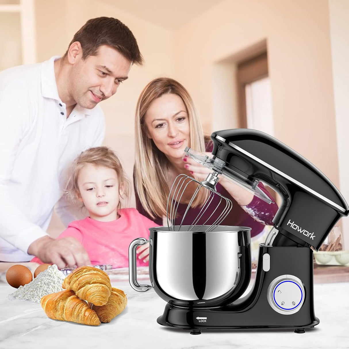 Batidora de Cocina 8.5QT HOWORK 660W 6+P Velocidades Modelo