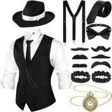 Disfraz de Hombre 1920s SATINIOR con Chaleco, Sombrero y Reloj