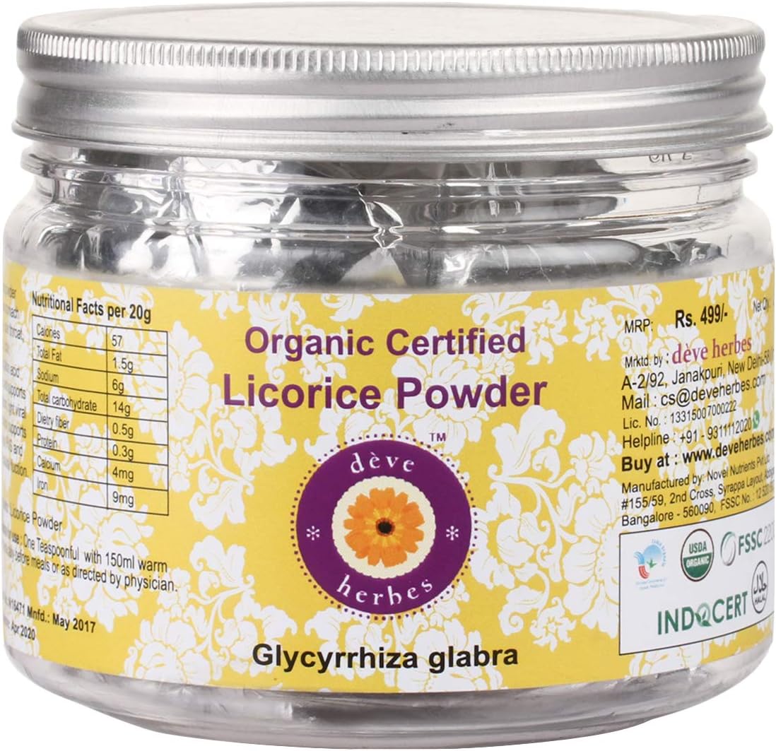 Polvo de Regaliz Orgánico Deve Herbes 100g Grado Terapéutico