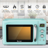 Microondas Retro COSTWAY 0.9Cu.ft, 900W, 5 Potencias, Auto.