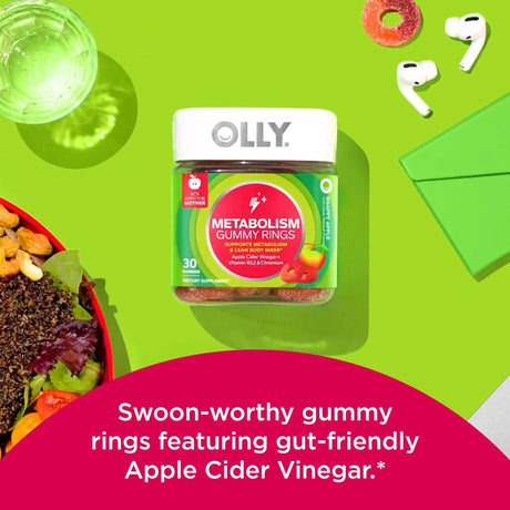 OLLY Suplementos de gomitas para el metabolismo vinagre sidra