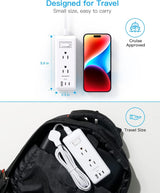 Regleta de alimentación de enchufe plano, cable de extensión
