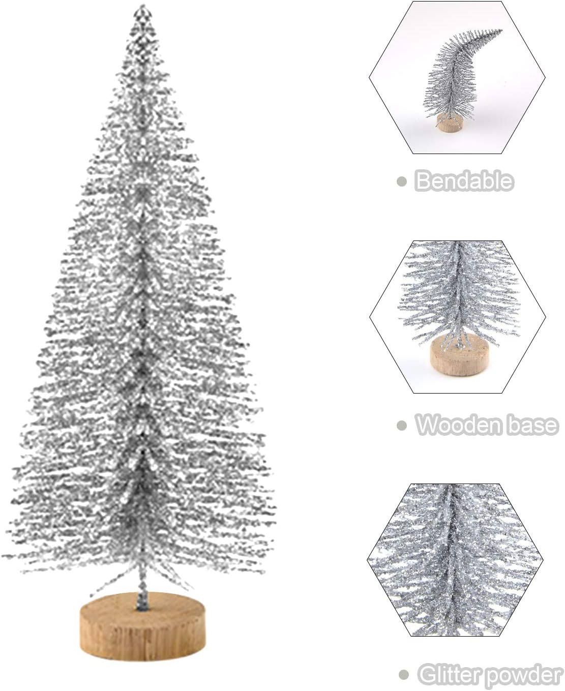 Mini Árboles de Navidad KUUQA 48 Pcs Botella para Decoración