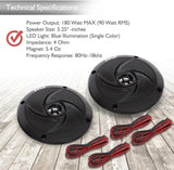 Parlantes de sonido estéreo negro PYLE PLMRS53BL