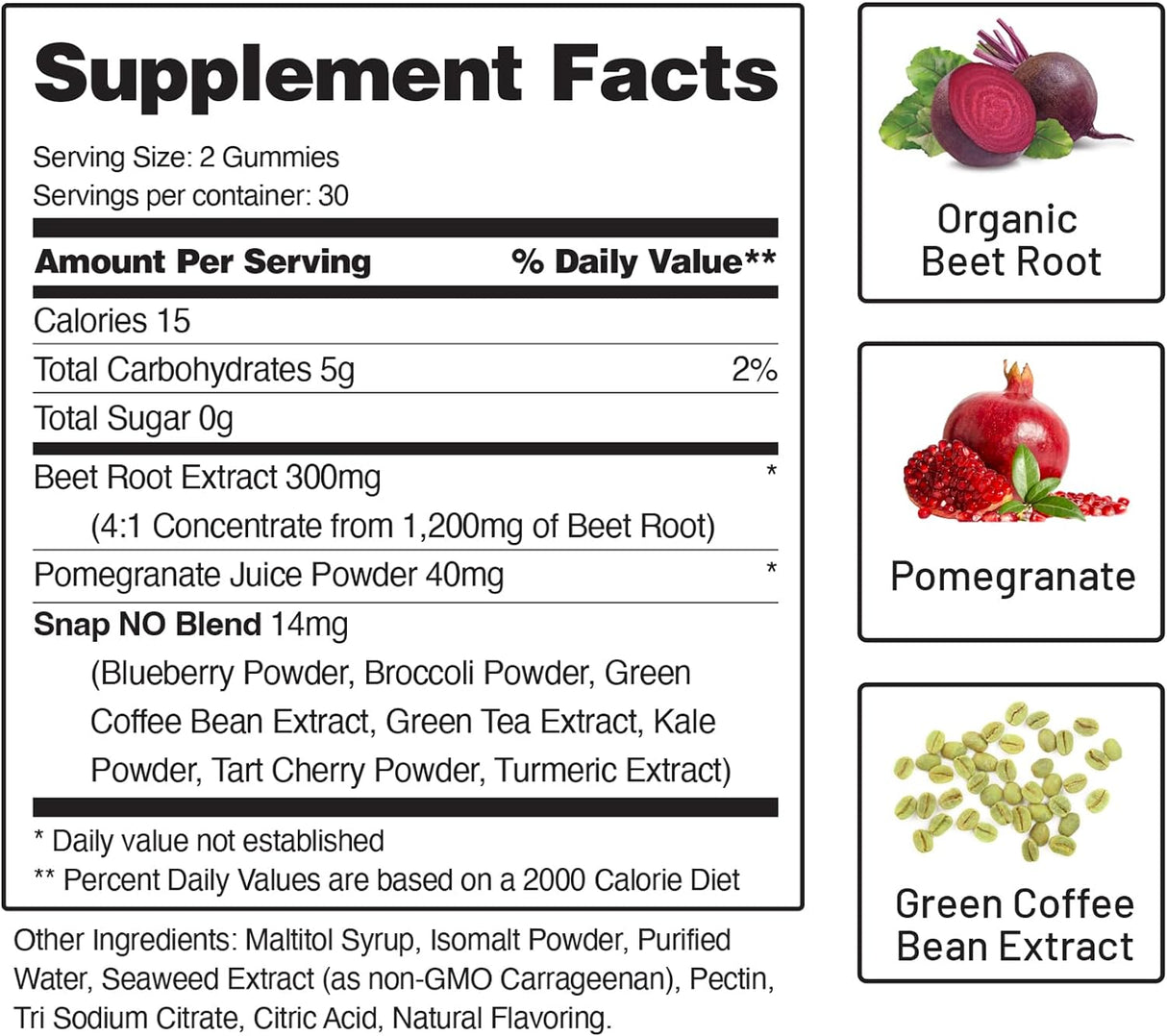 Supplements Gomitas de raíz de remolacha de óxido nítrico