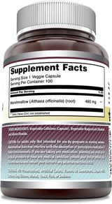 Suplemento Extracto de raíz de malvavisco de 480 mg 100und