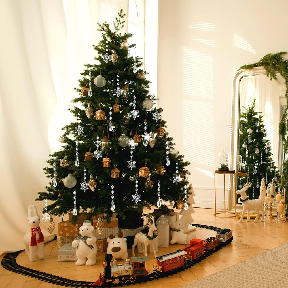 Decoraciones de Cristal para Árbol YUJUN 38PCS Copos de Nieve