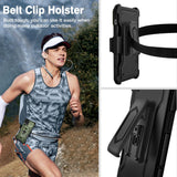 VEGO Funda para iPhone 13 con funda de clip para cinturón, cubierta deslizante para cámara y anillo magnético giratorio de 360°, soporte de grado militar, protección resistente para iPhone 13 de 6.1 pulgadas, color verde oscuro
