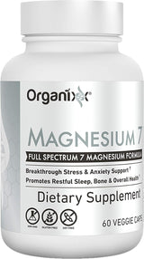 Organixx Magnesio Glycinato para Sueño, Corazón, 60 Cápsulas